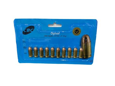 MUNIÇÃO CBC 380 AUTO ETOG P 95GR BLISTER 10 UNIDADES Rino Armas