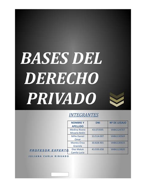 Er Tp Base Del Derecho Privado Bases Del Derecho Privado P R O F E