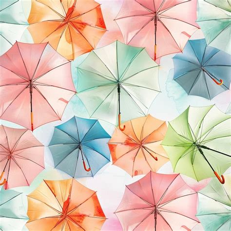 Premium Photo Umbrella Pattern In Pastel Colors