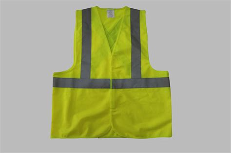 Fluorescent Green Simple Design Safety Vests With Reflective Grey Strap China Safety Vest And