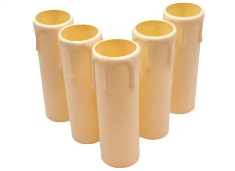 Candle Tubes Sleeves Ivory Drip Plastic 105mm X 26mm