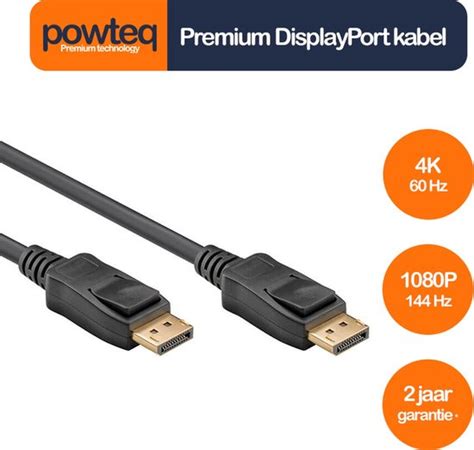 Powteq Meter Premium Displayport Kabel Displayport Gold