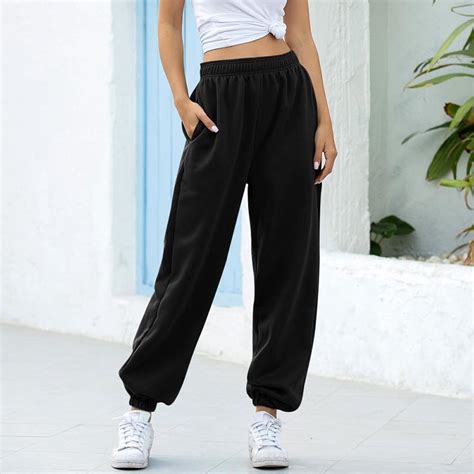 Cheap Elastic Waist Joggers Pants Casyal Women Sport Long Sweatpants