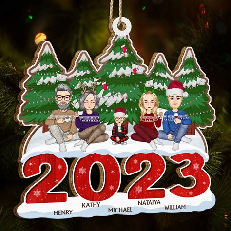 2023 Christmas Gift For Family - Personalized Wooden Cutout Ornament ...