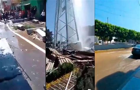 Video Colapsa Tanque De Agua Elevado En Puebla Reportan 2 Muertos