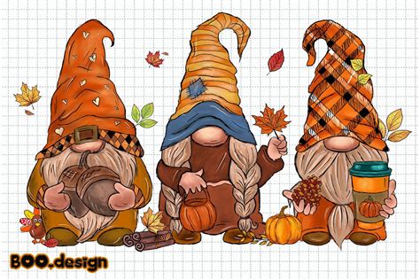 Autumn Gnomes Design Sublimation Graphic By Boo Design Creative Fabrica