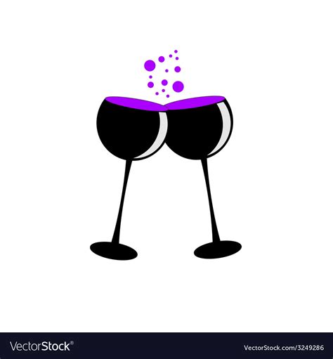 Toasting With Two Glasses Of Wine Royalty Free Vector Image