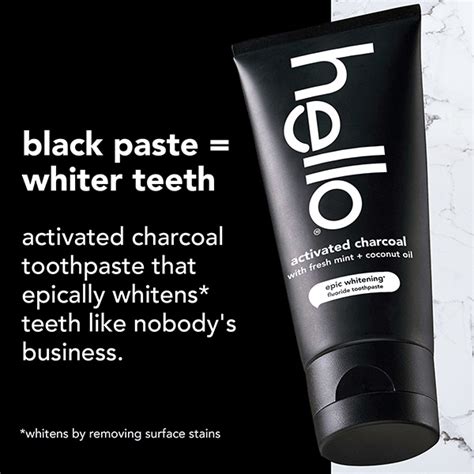 Hello® Activated Charcoal Whitening Fluoride Toothpaste Hello Products