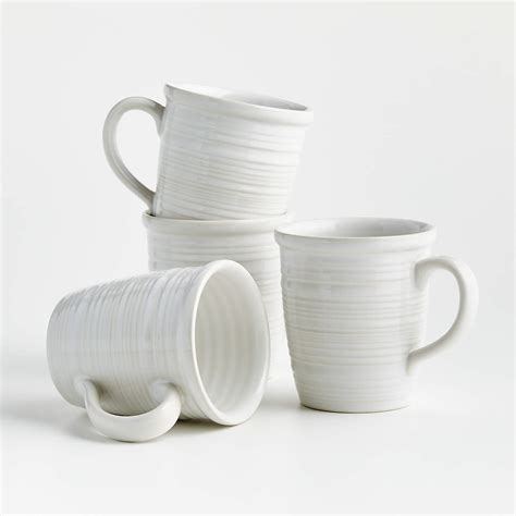 Farmhouse White Mugs Set Of 4 Reviews Crate And Barrel