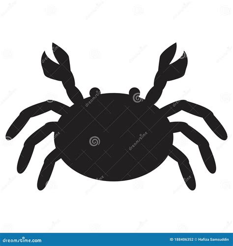 Silhouette Of Crab Vector Illustration Decorative Design Stock Vector