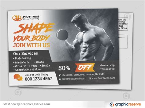 Postcard, EDDM & Flyer Templates Download - Graphic Reserve | Fun workouts, Postcard template ...