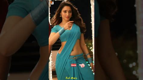Tamanna Bhatia Hot In Blue Saree YouTube