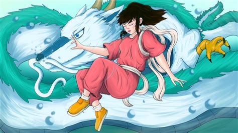 fan art Haku and chihiro - spirited away (Ghibli Animation) by NobpaArt ...