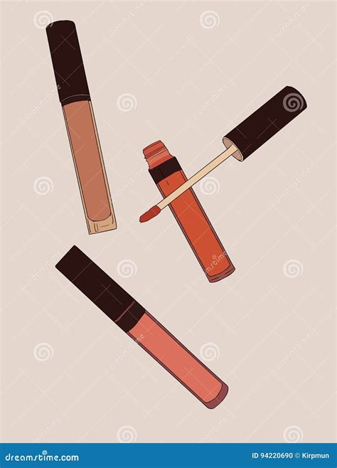 Liquid Lipstick Matte Sketch Vector Stock Vector Illustration Of