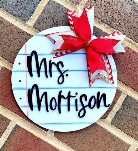 Custom Teacher Name Door Sign Classroom Decor School Etsy