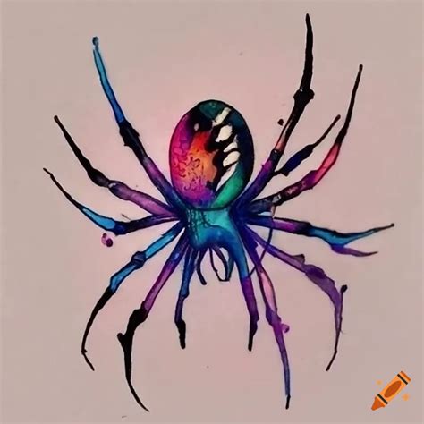 Intricate Black Widow Spider Tattoo Design On Craiyon