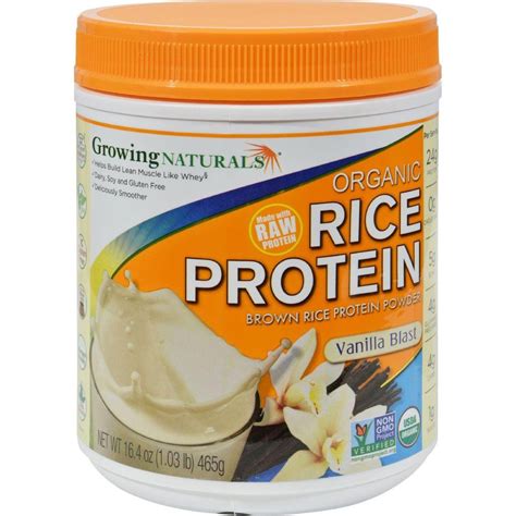 Growing Naturals Organic Raw Rice Protein Vanilla Blast 164 Oz