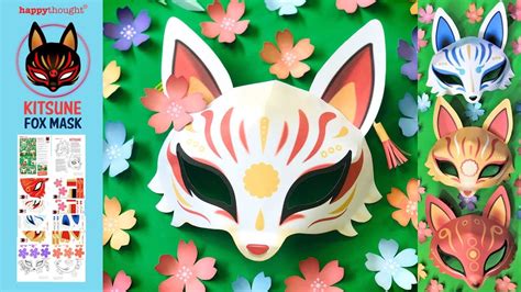 Kitsune Maske, Kitsune Fox, Printable Halloween Masks, Printable Animal ...