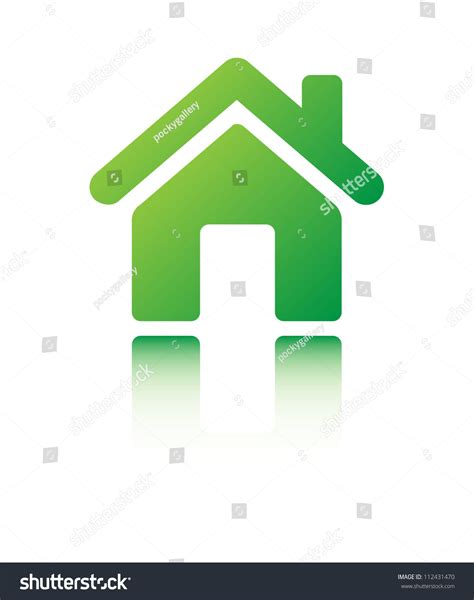 Green Home Icon On White Background Stock Vector 112431470 Shutterstock