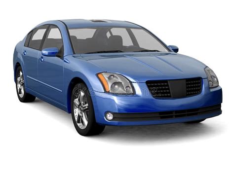 Premium Class Blue Car Front View Stock Illustration Illustration Of