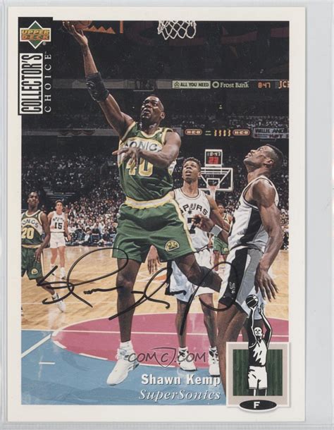 1994 95 Upper Deck Collector S Choice Box Topper Jumbo 140 2 Shawn Kemp Autograph