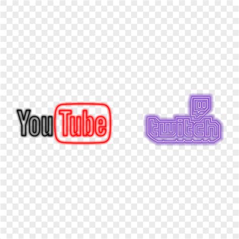 Hd Neon Youtube And Twitch Logos Transparent Background Png Citypng