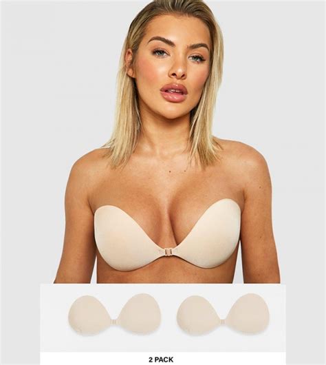 Buy Boohoo 2 Pack Stick On Front Fastening Bra In Nude 6thStreet