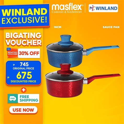 Masflex By Winland 3 Layer Non Stick Induction SaucePan W Glass LID