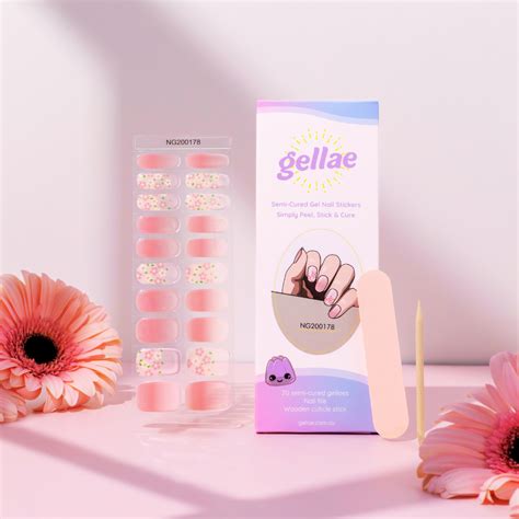 Blushing Blooms Diy Semicured Gel Nail Sticker Kit Gellae Gellae