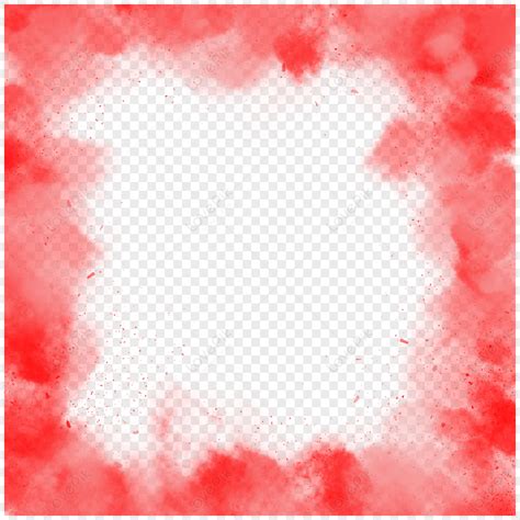 Creative Hand Painted Smoke Border Misty Tuanwu Red Smoke PNG