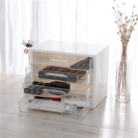 3 Layers Acrylic Plastic Storage Drawer Minimalist Office Desk Storage ...