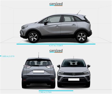 Opel Crossland X 2021-present Dimensions Side View