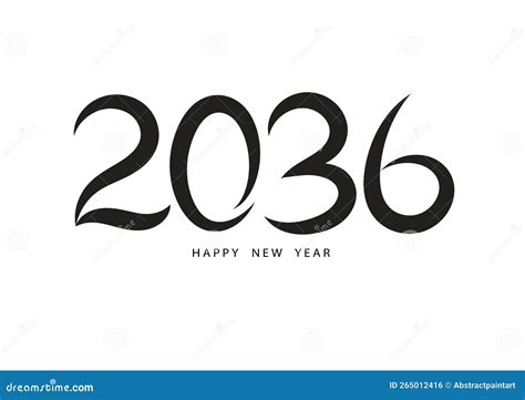 2036 Happy New Year Black Color Vector, 2036 Number Design, 2036 Year ...