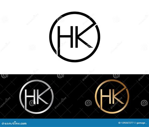 Hk Circle Shape Letter Logo Design Stock Vector Illustration Of Color