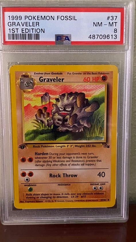 Graveler Fossil St Edition Pokemon Card Psa Nm Mt Near Mint