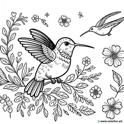 Realistic Hummingbird Coloring Page Download Or Print For Free