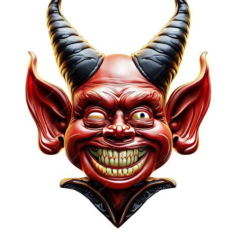 Premium Psd Beautiful Portrait Laughing Devil Face Ai Vector Art