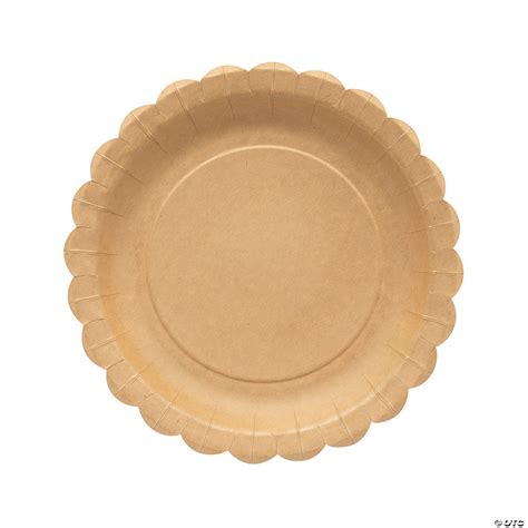 Kraft Scalloped Paper Dinner Plates 8 Ct Oriental Trading