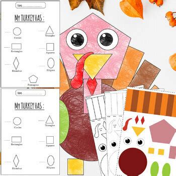 shape turkeys craft | Thanksgiving math activities | Printable Turkeys templates