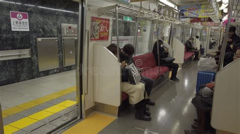 Crowded People Inside Train Subway Underground Commuter In Tokyo