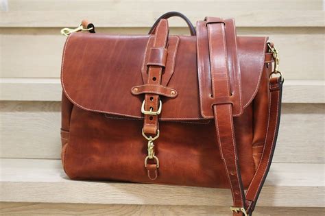 Horween Dublin Leather Messenger Bag English Tan Etsy