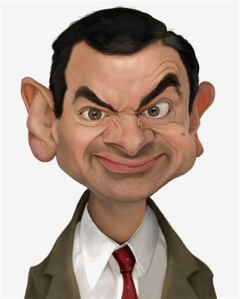 Rowan Atkinson Mr Bean Caricature Funny Face Drawings Celebrity