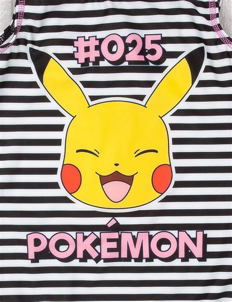 Pokemon Pikachu Girls Stripy Swimsuit — Vanilla Underground
