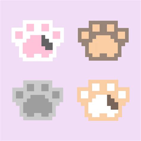 Paw pixel art, paw cat, adorable Kitten paw 25442355 Vector Art at Vecteezy