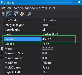 Comment définir lemplacement de la ListBox en C StackLima