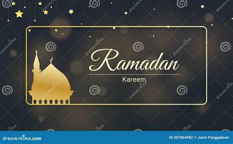 Islamic Background Ramadan Kareem Eid Mubarak With Bokeh Light Vector