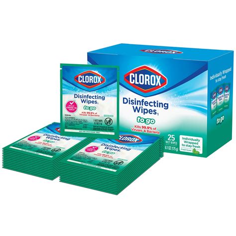 Clorox Bleach Free Disinfecting Wipes To Go Individually Wrapped 25 Count