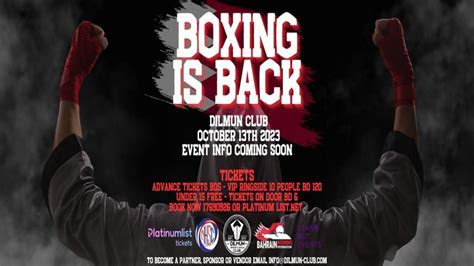 Boxing Is Back In Bahrain Tickets 2023 Sport Event Platinumlist Net