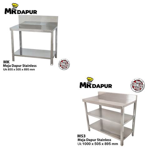 Jual PAKET MEJA STAINLESS MERK MR DAPUR TYPE MK DAN MS3 Jakarta