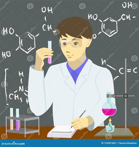 Chemist To Conduct Experiments Vector Illustration | CartoonDealer.com ...